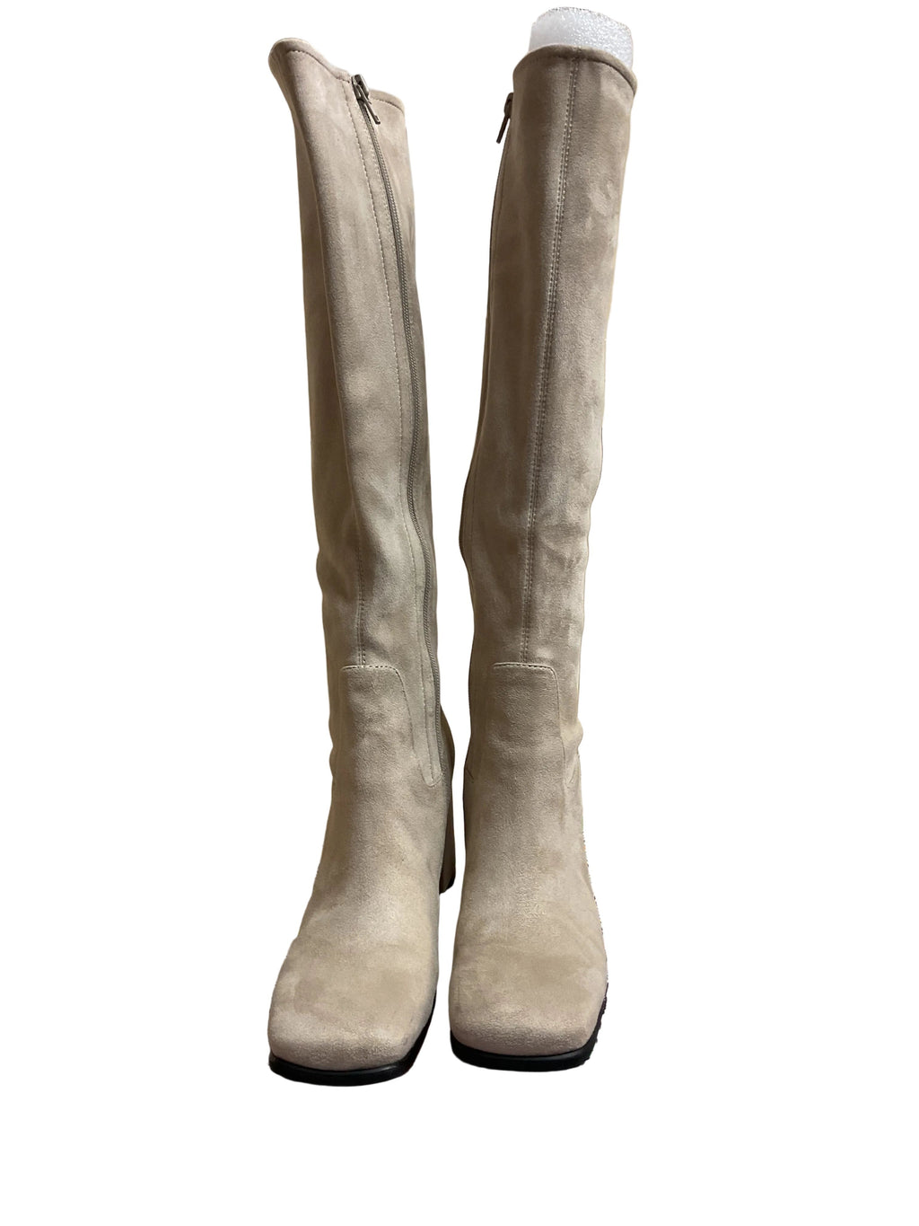 Boots Knee Heels By Jeffrey Campbell In Cream, Size:7