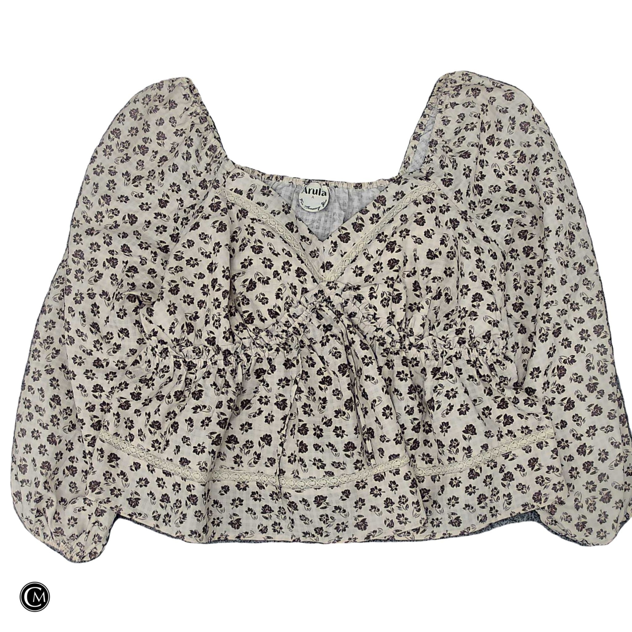 Top Ls By Arula In Brown & Cream, Size: 1x