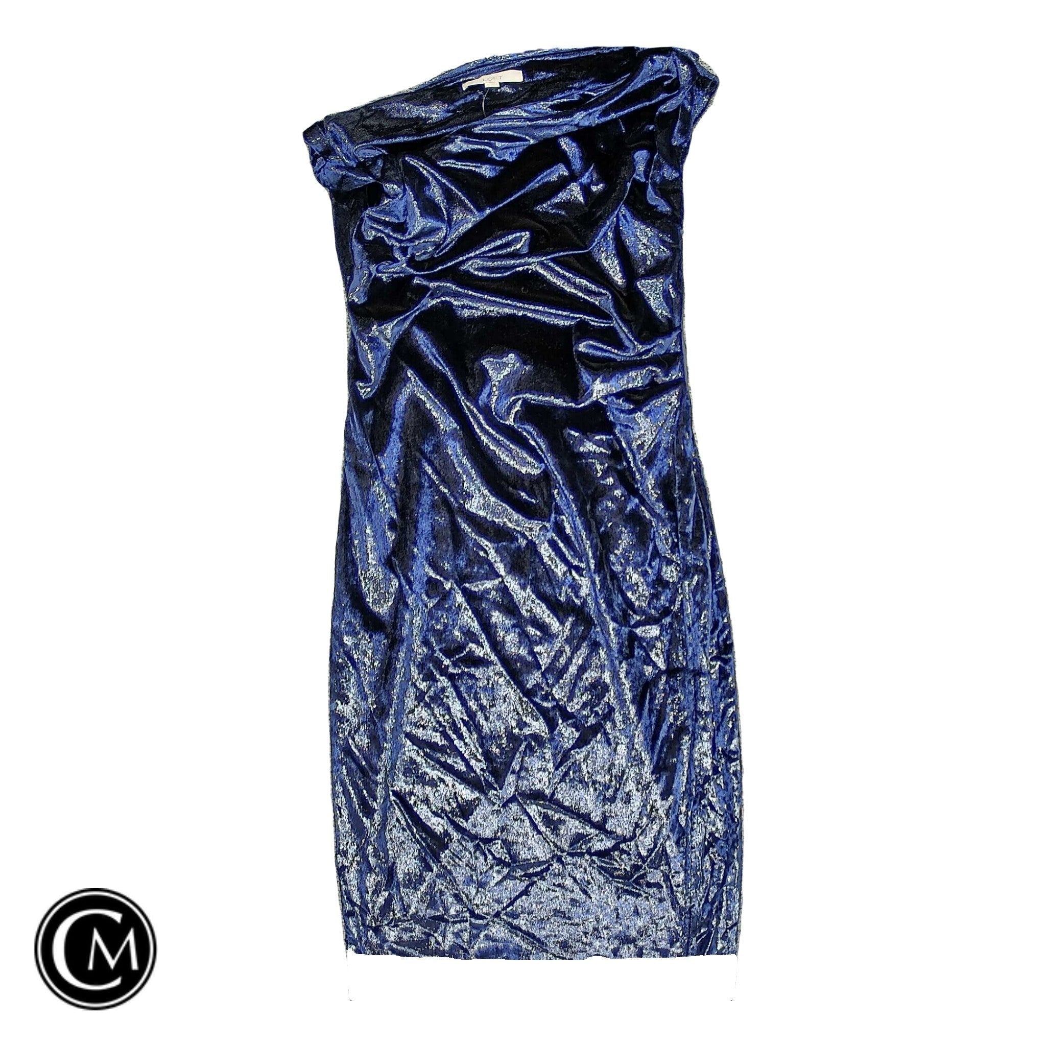 Dress Party Midi By Loft In Blue, Size: 2