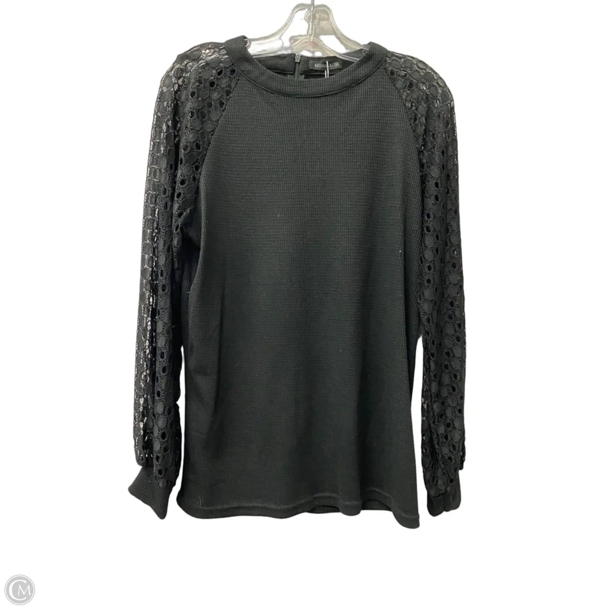 Top Long Sleeve By Miholl In Black, Size: M