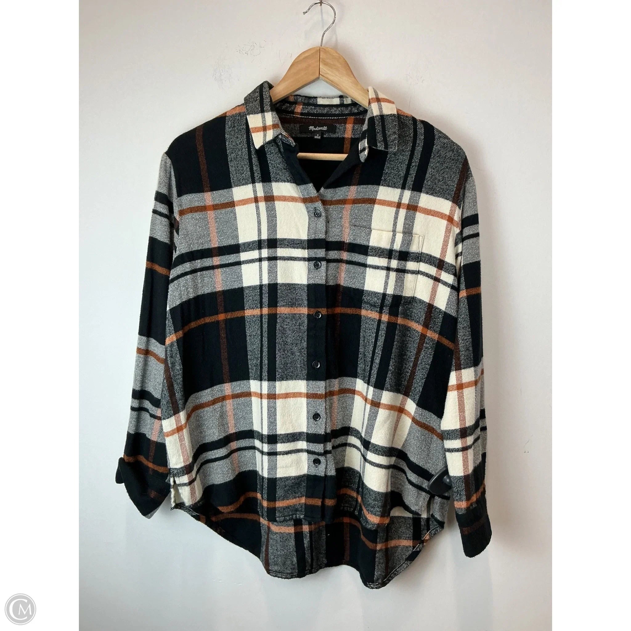 Jacket Shirt By Madewell In Plaid Pattern, Size: M