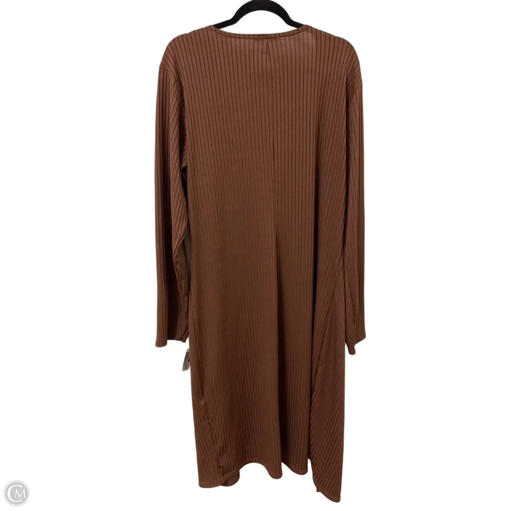 Sweater Cardigan By Boohoo Boutique In Brown, Size: 2x
