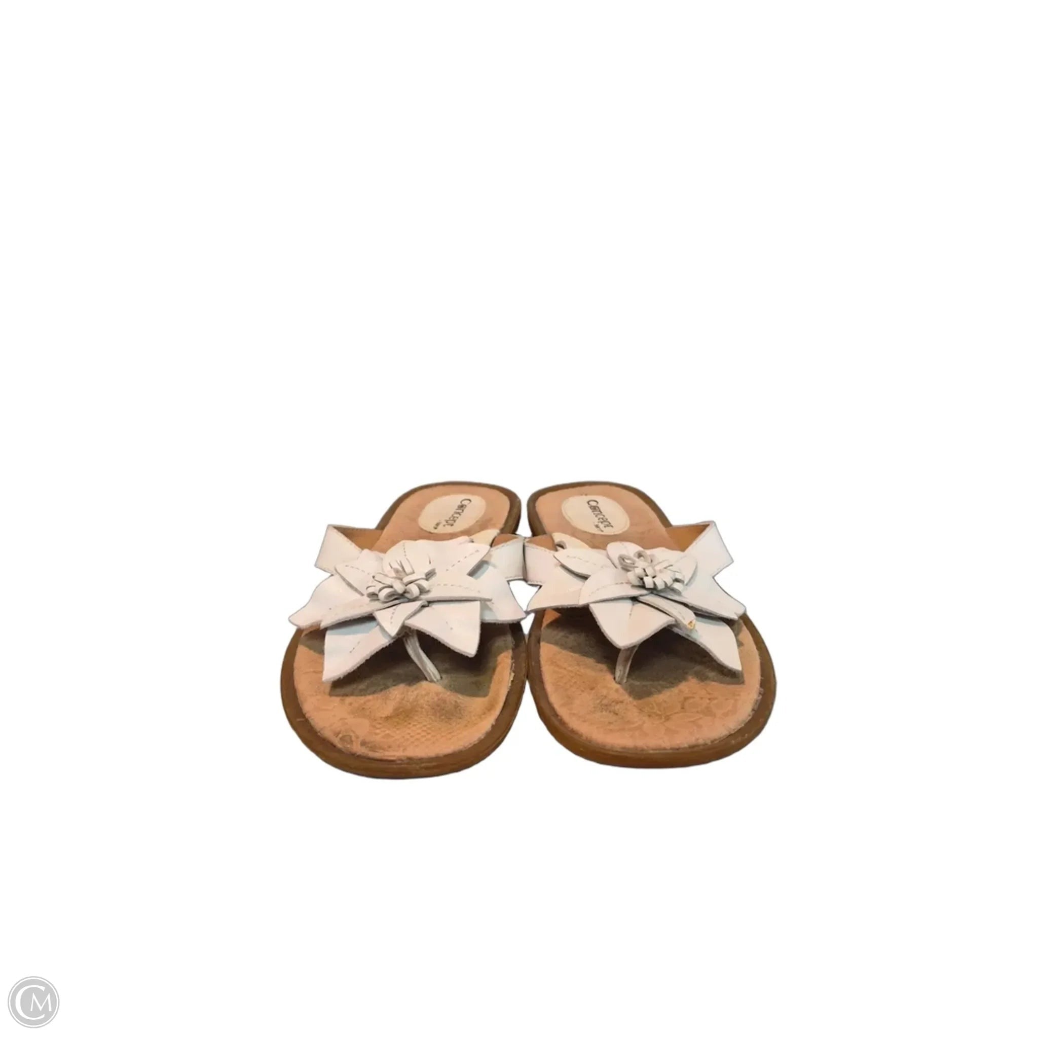Sandals Flip Flops By Born In Brown & White, Size: 6