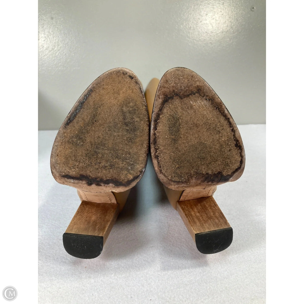 Boots Mid-calf Heels By Clothes Mentor In Tan, Size: 7.5