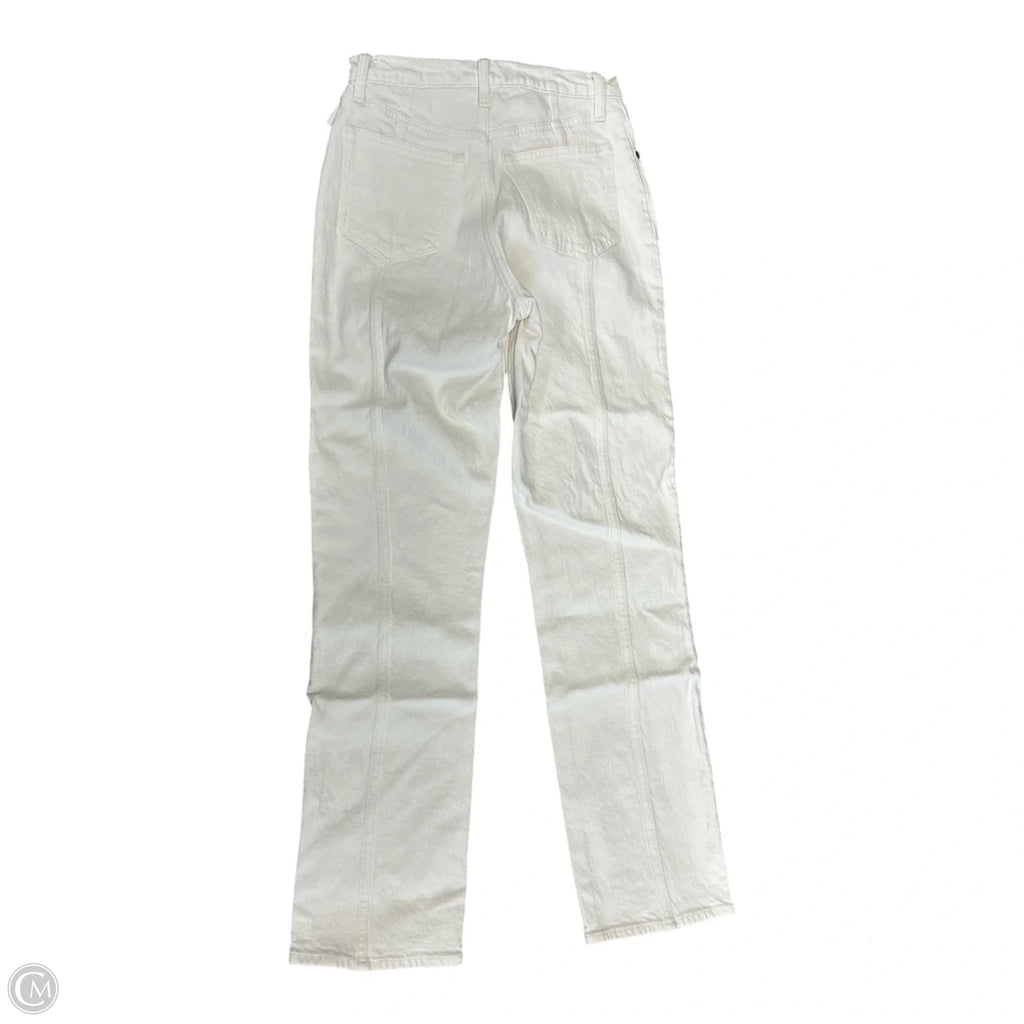 Jeans Straight By Abercrombie And Fitch In Cream Denim, Size: 0