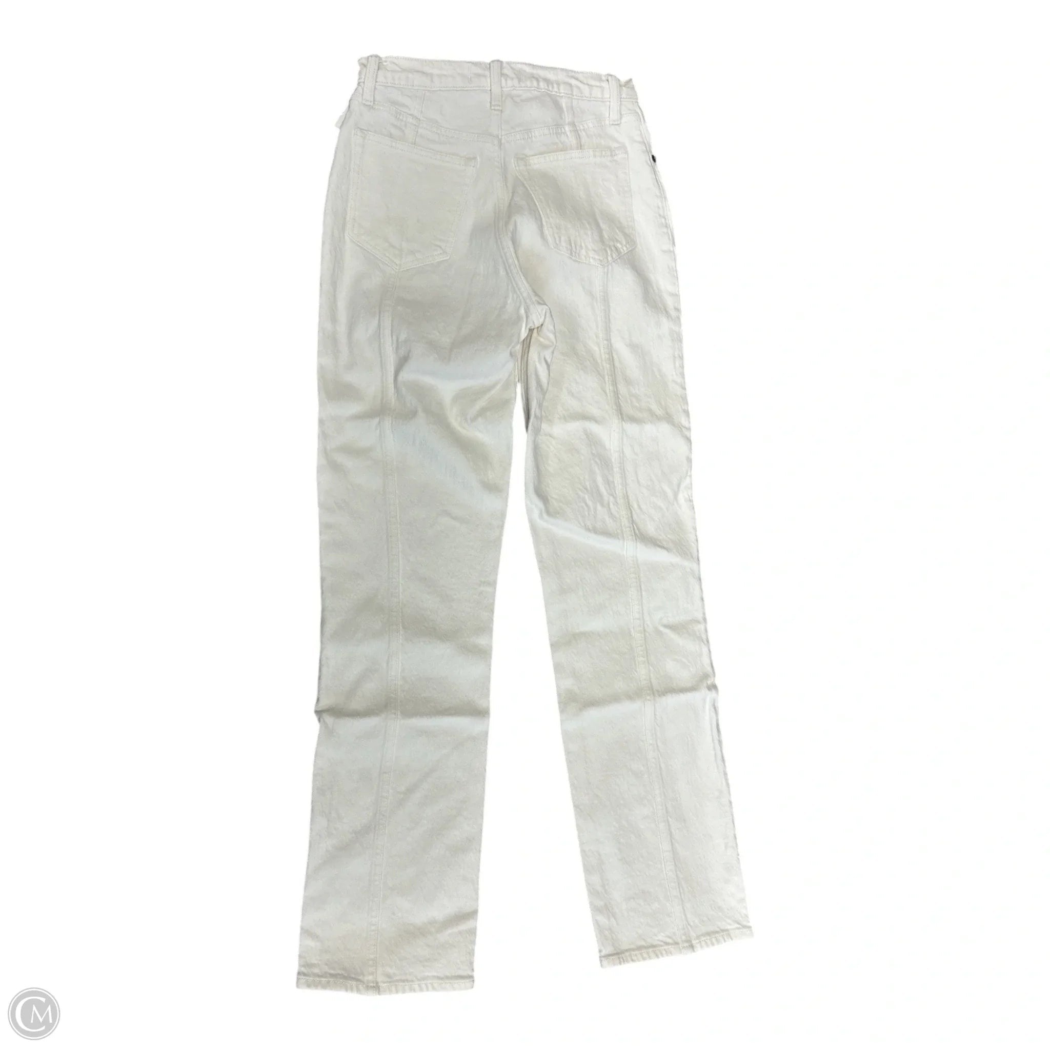 Jeans Straight By Abercrombie And Fitch In Cream Denim, Size: 0