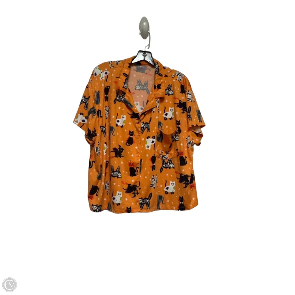 Pajamas 2pc By Clothes Mentor In Black & Orange, Size: 2x