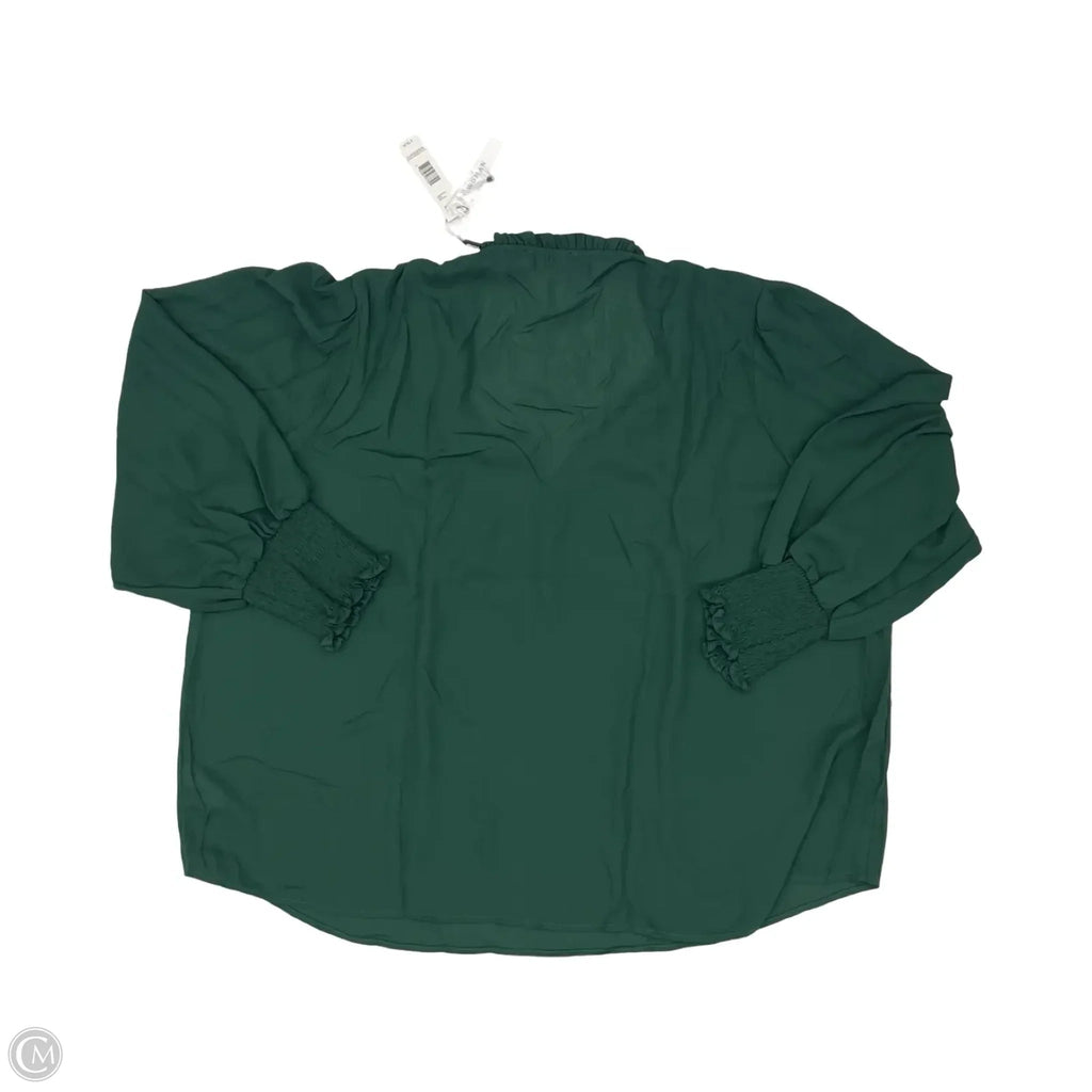 Blouse Long Sleeve By Tahari In Green, Size: 3x