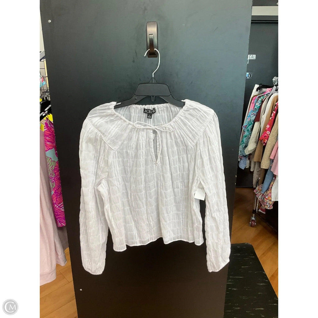 Top Long Sleeve By J. Crew In White, Size: S