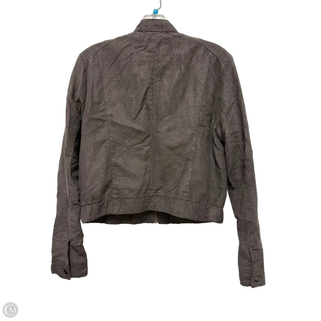 Jacket Moto By Elle In Grey, Size: M
