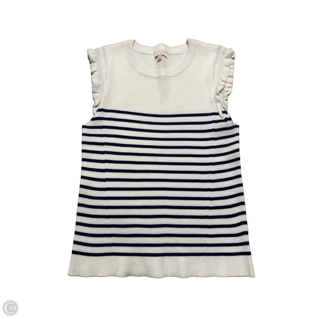 Top Short Sleeve By Skies Are Blue In White, Size: L