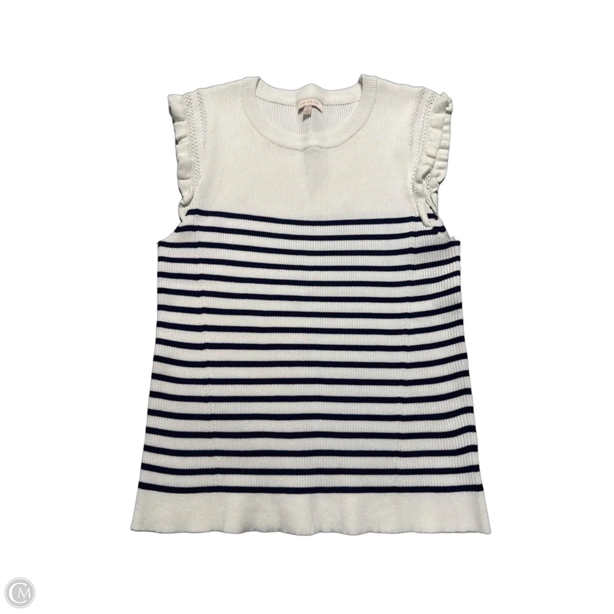 Top Short Sleeve By Skies Are Blue In White, Size: L