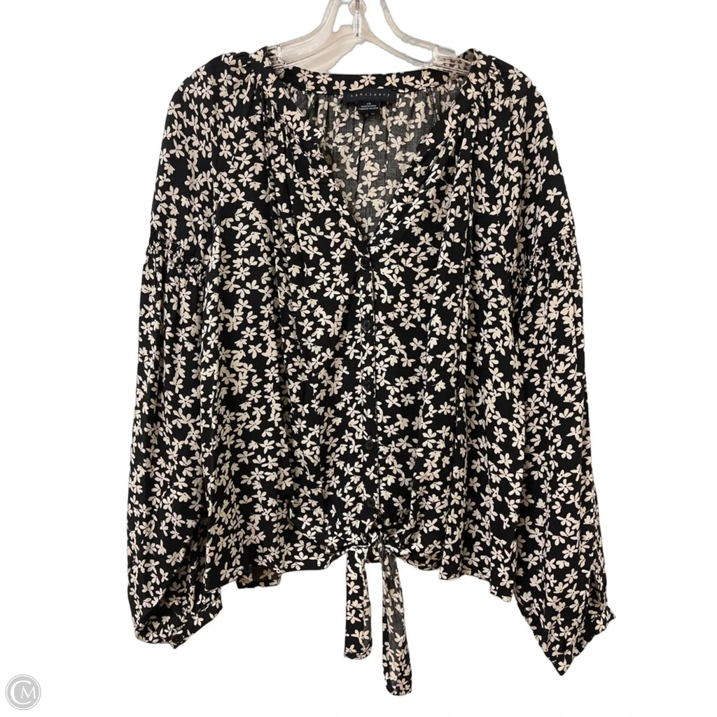 Blouse Long Sleeve By Sanctuary In Black & Cream, Size: 2x