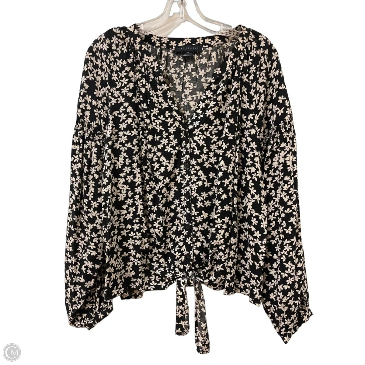 Blouse Long Sleeve By Sanctuary In Black & Cream, Size: 2x