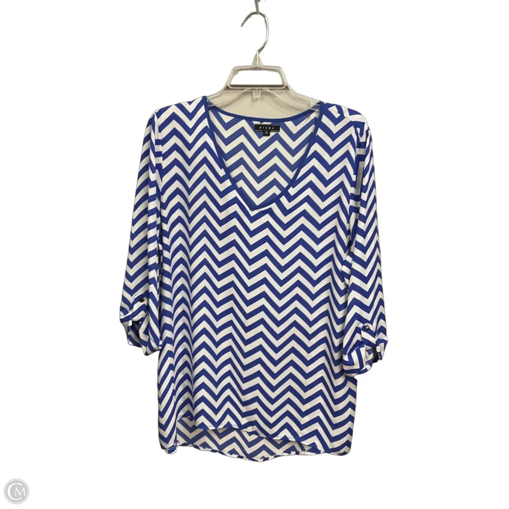 Top 3/4 Sleeve By Kiara In Chevron Pattern, Size: Xl