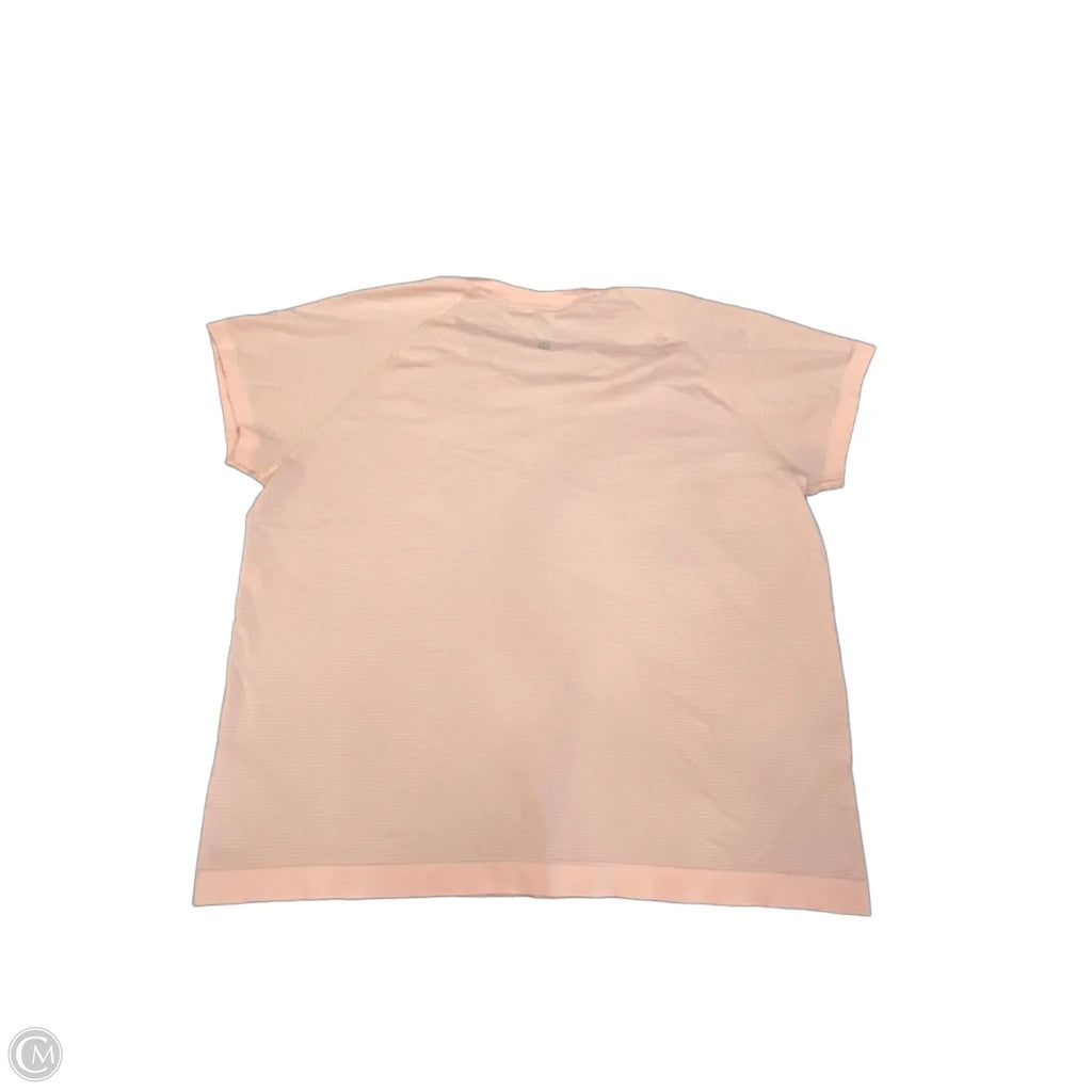 Athletic Top Short Sleeve By Lululemon In Pink, Size: Xl