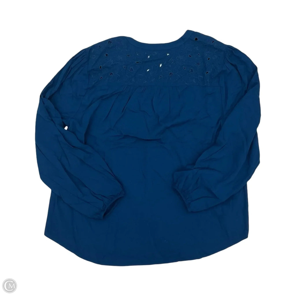 Blouse Long Sleeve By Torrid In Blue, Size: 1x