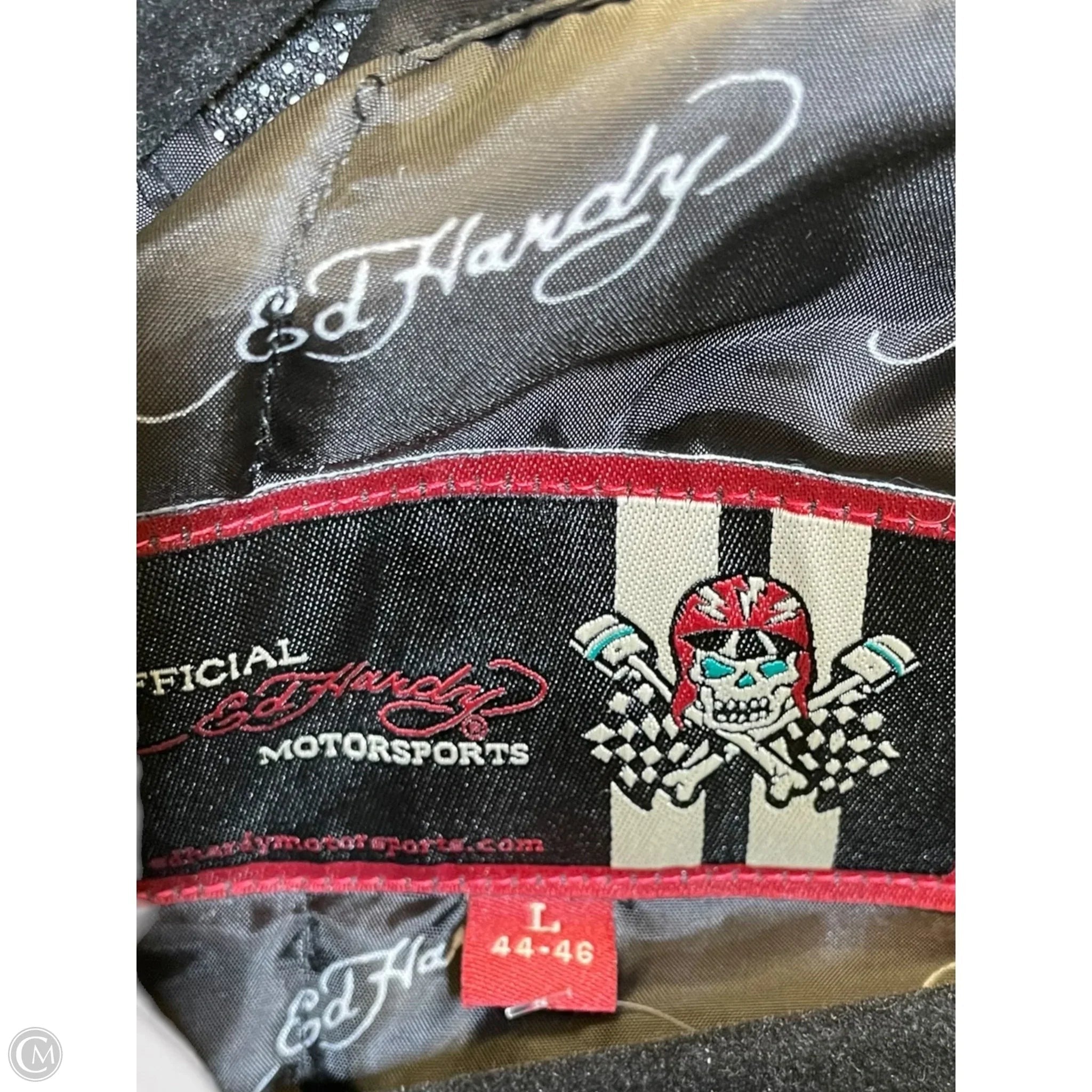 Jacket Leather By Ed Hardy In Black, Size: L