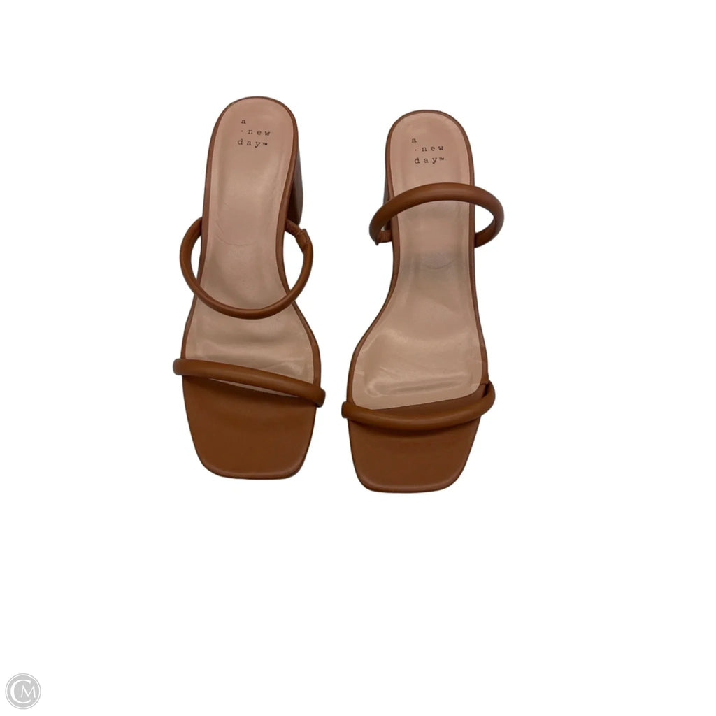 Sandals Heels Block By A New Day In Brown, Size: 9
