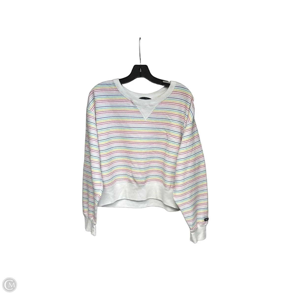 Sweatshirt Crewneck By Abercrombie And Fitch In Striped Pattern, Size: L