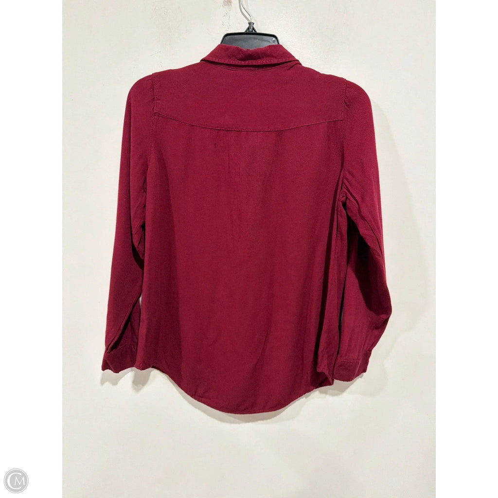 Top Long Sleeve By Faded Glory In Maroon, Size: S