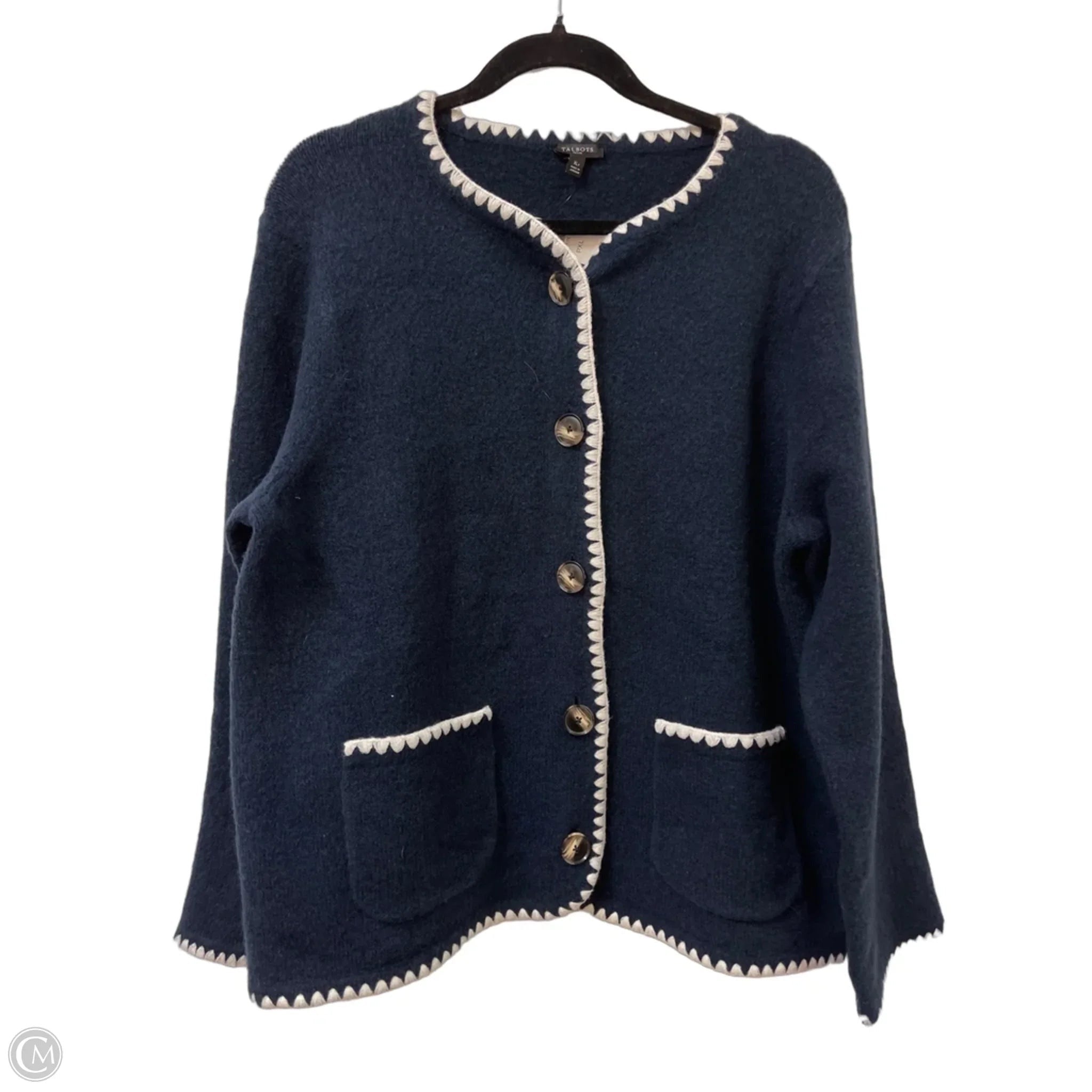 Sweater Cardigan By Talbots In Navy, Size: Xlp
