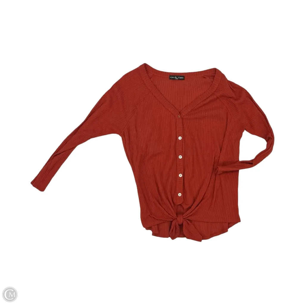 Top Long Sleeve By Kim & Cami In Orange, Size: S