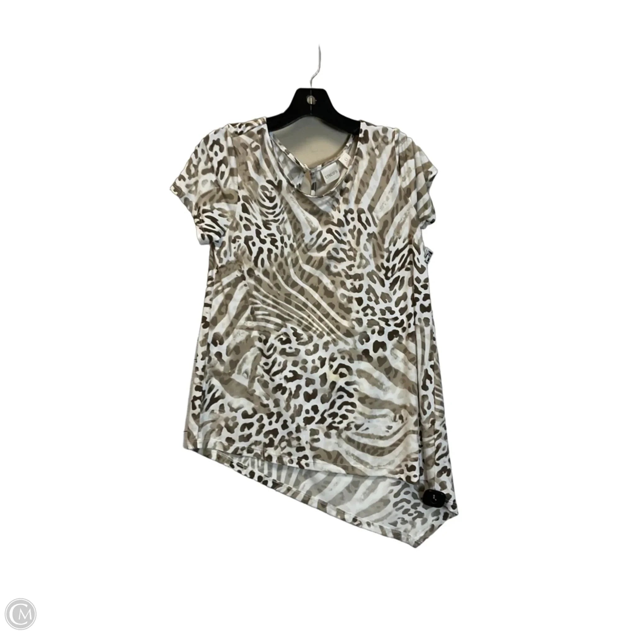 Top Short Sleeve By Chicos In Animal Print, Size: S