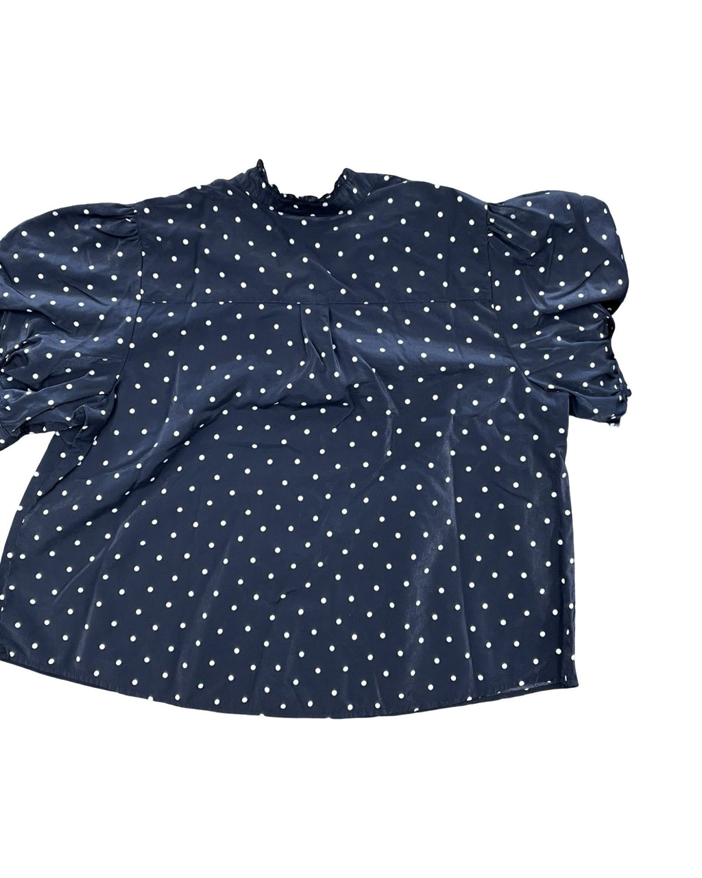 Blouse Ss By Liz Claiborne In Navy, Size:2X