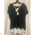 Top Short Sleeve By Adrianna Papell In Black & White, Size: 3x
