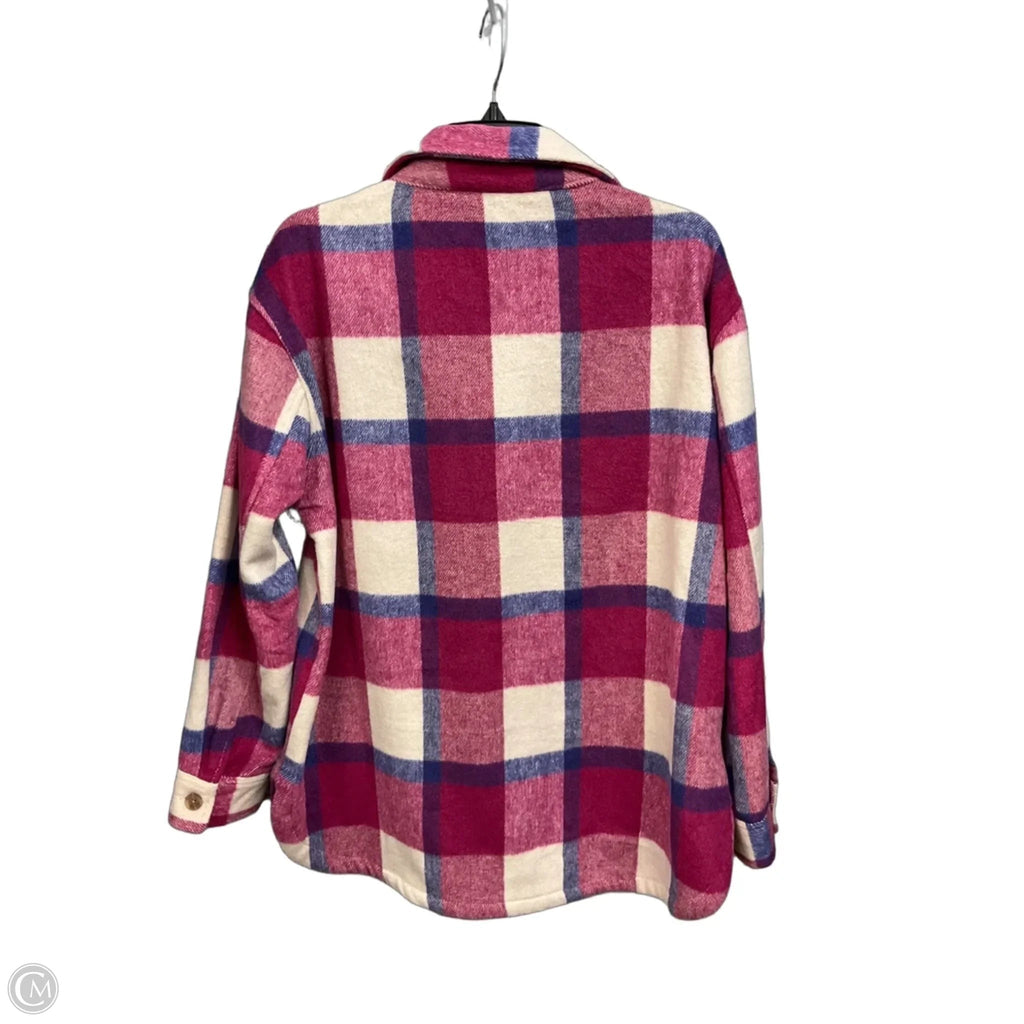 Jacket Shirt By Members Mark In Pink, Size: M