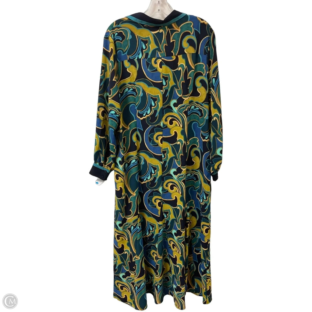 Dress Casual Maxi By Chicos In Blue & Green, Size: Xl