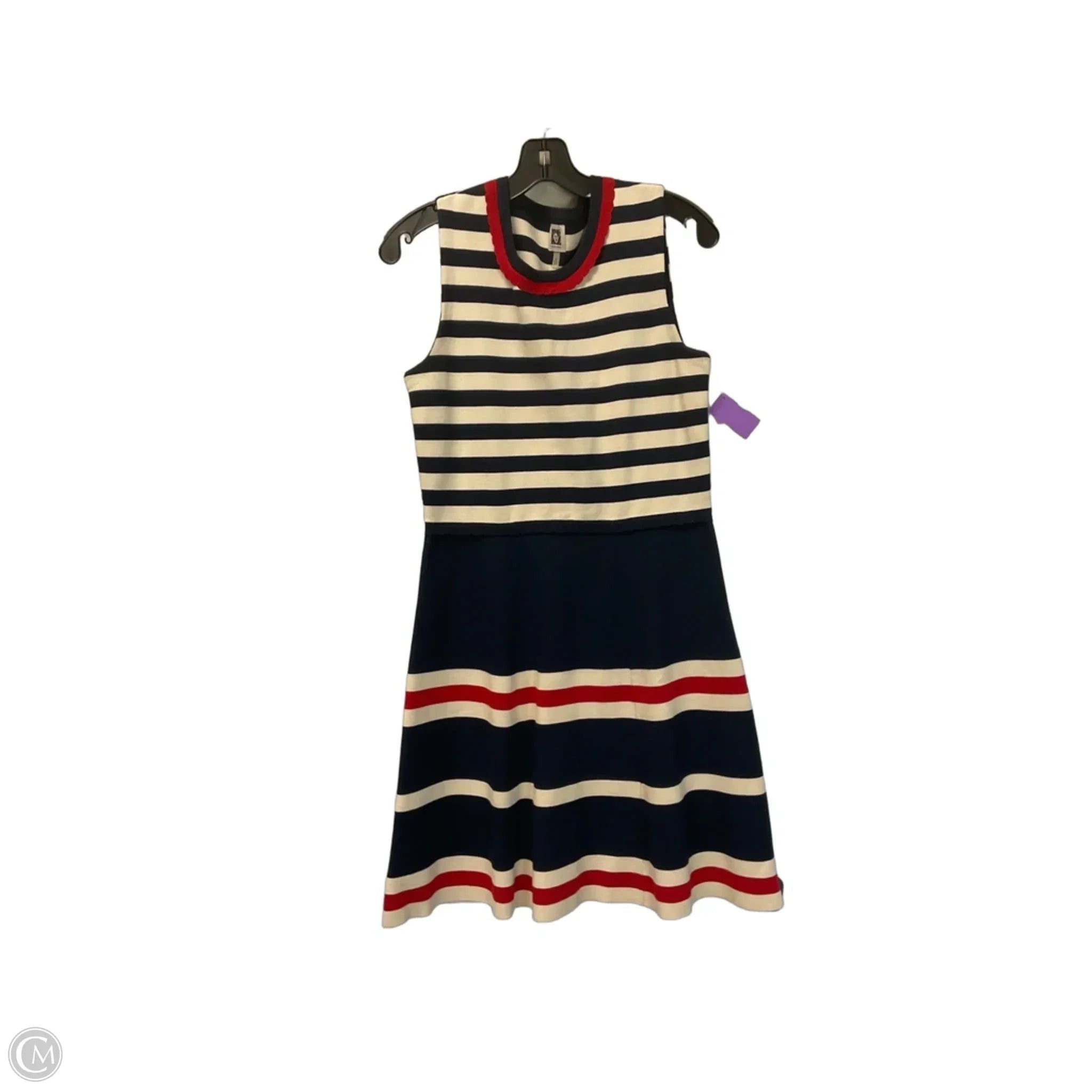 Dress Casual Midi By Anne Klein In Striped Pattern, Size: M