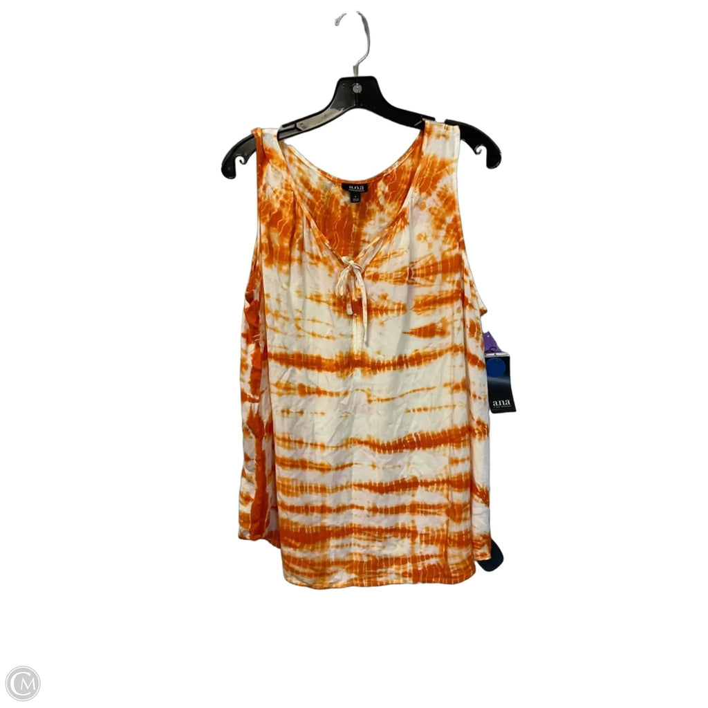 Top Sleeveless By Ana In Orange, Size: L
