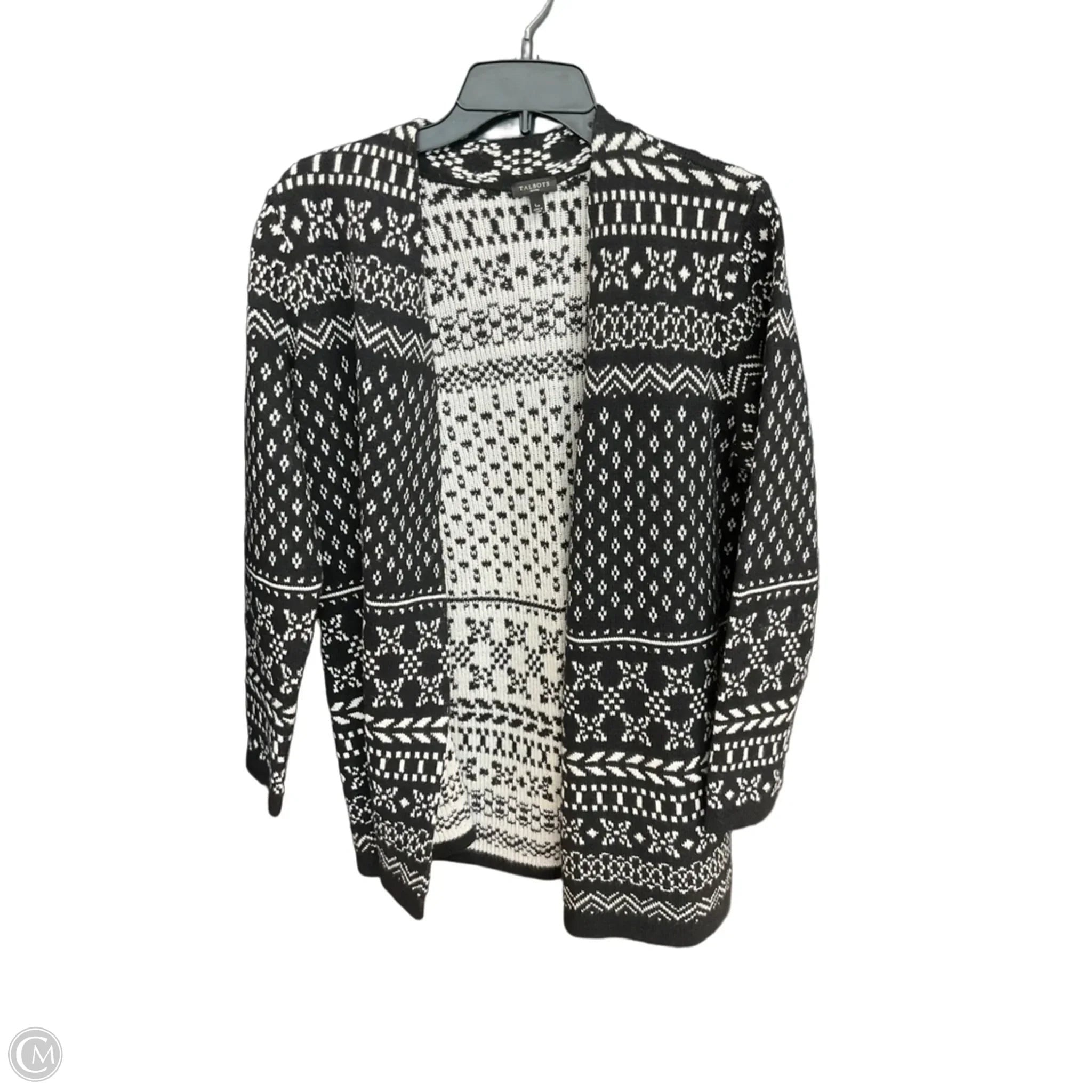 Cardigan By Talbots In Black & White, Size: Lp