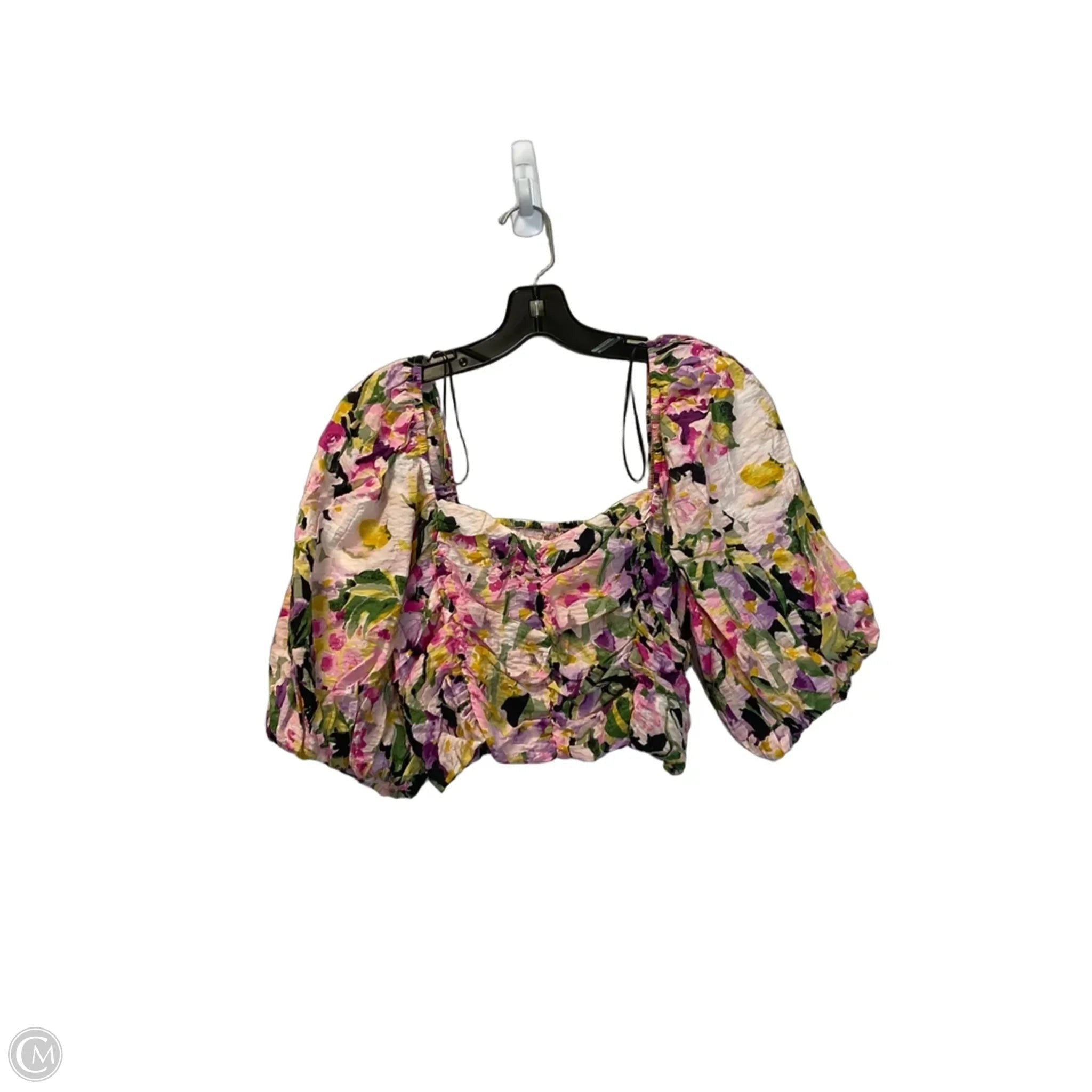 Top Short Sleeve By H&m In Floral Print, Size: L
