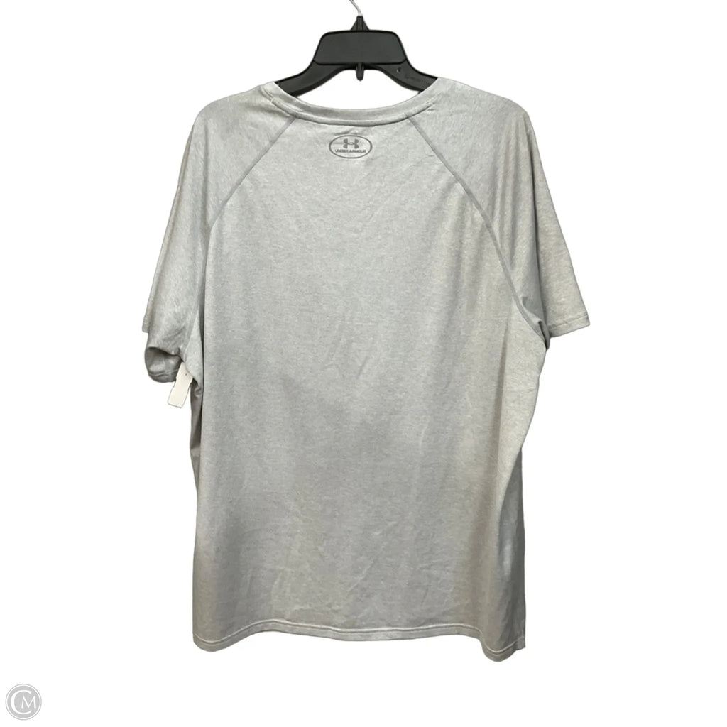 Athletic Top Short Sleeve By Under Armour In Grey, Size: 2x