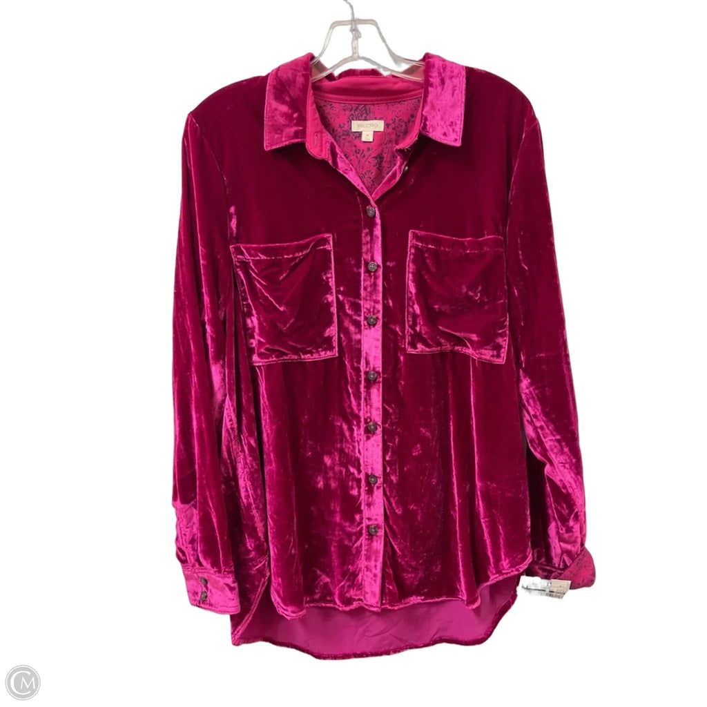 Blouse Long Sleeve By Pilcro In Purple, Size: M