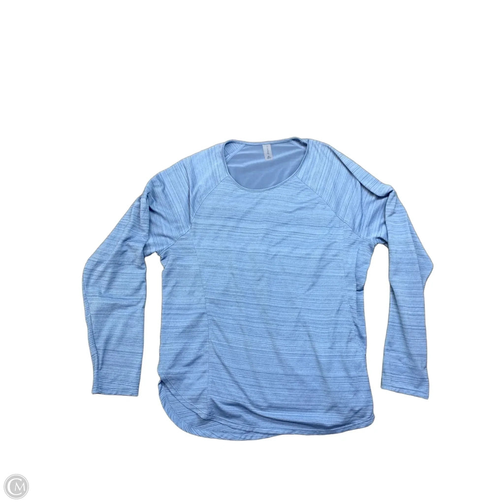 Athletic Top Long Sleeve Collar By Vively In Blue, Size: Xl