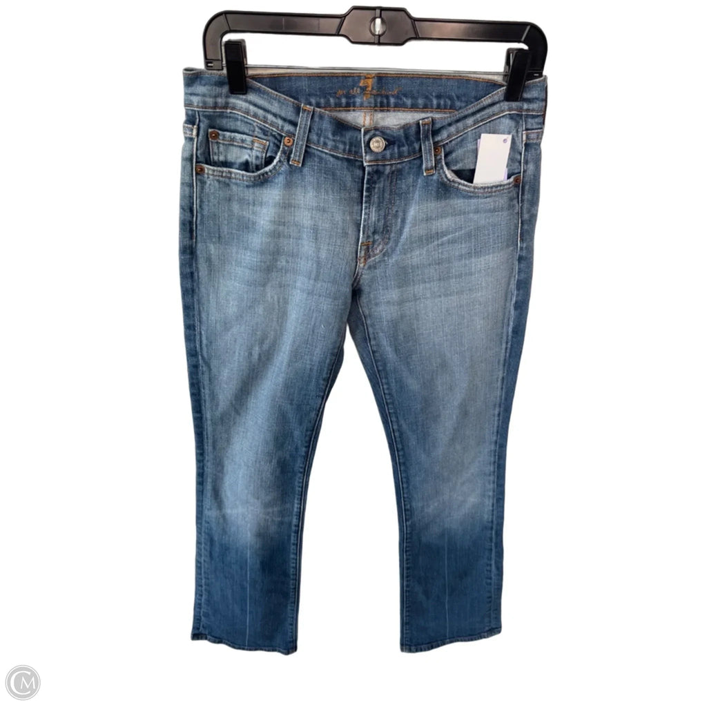 Jeans Straight By 7 For All Mankind In Blue Denim, Size: 8