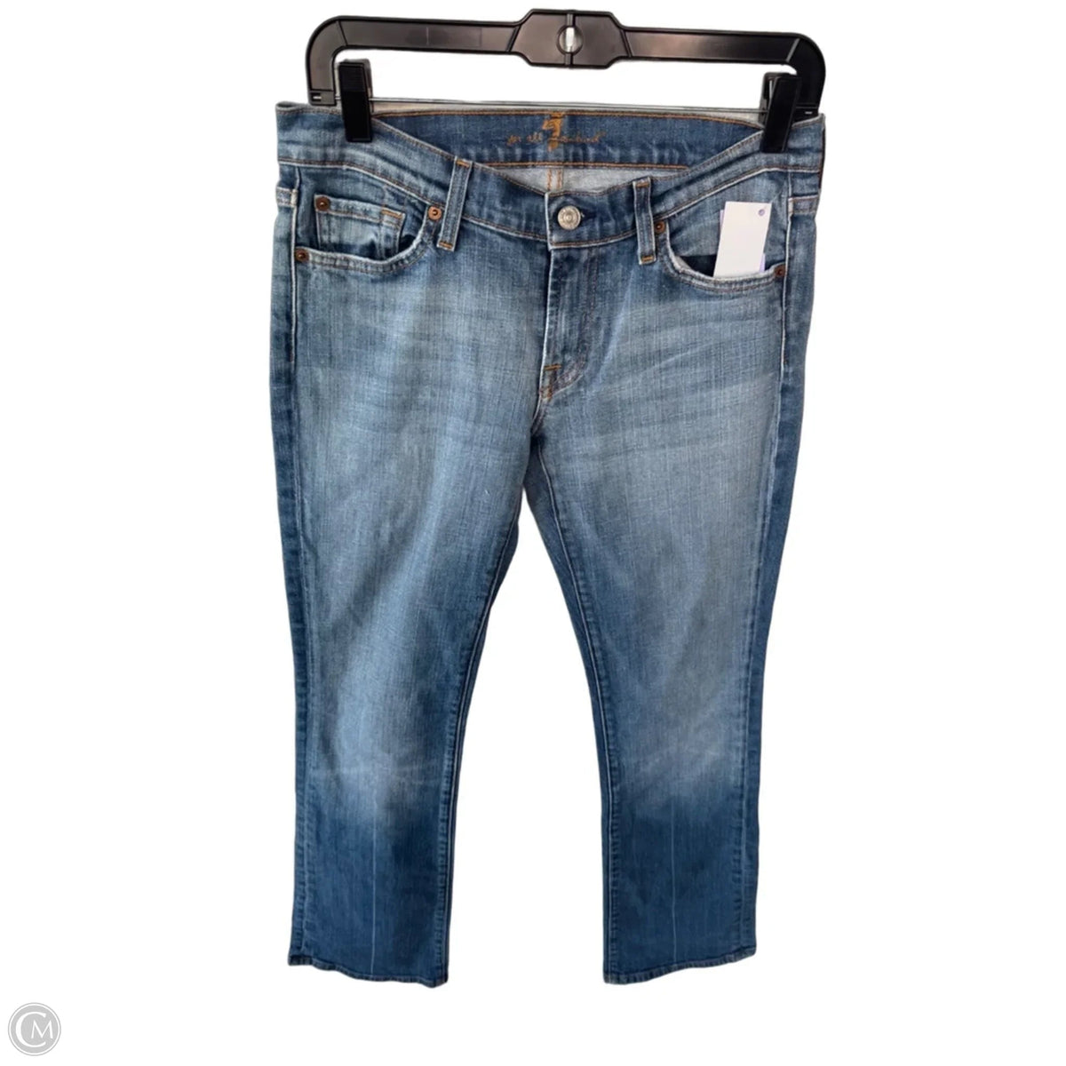 Jeans Straight By 7 For All Mankind In Blue Denim, Size: 8