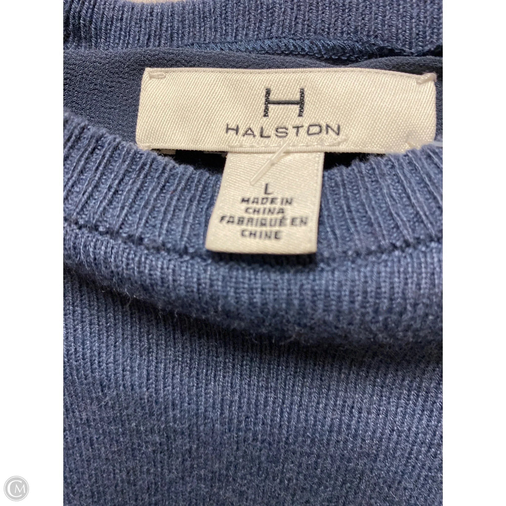 Top Long Sleeve Designer By Halston In Blue, Size: L