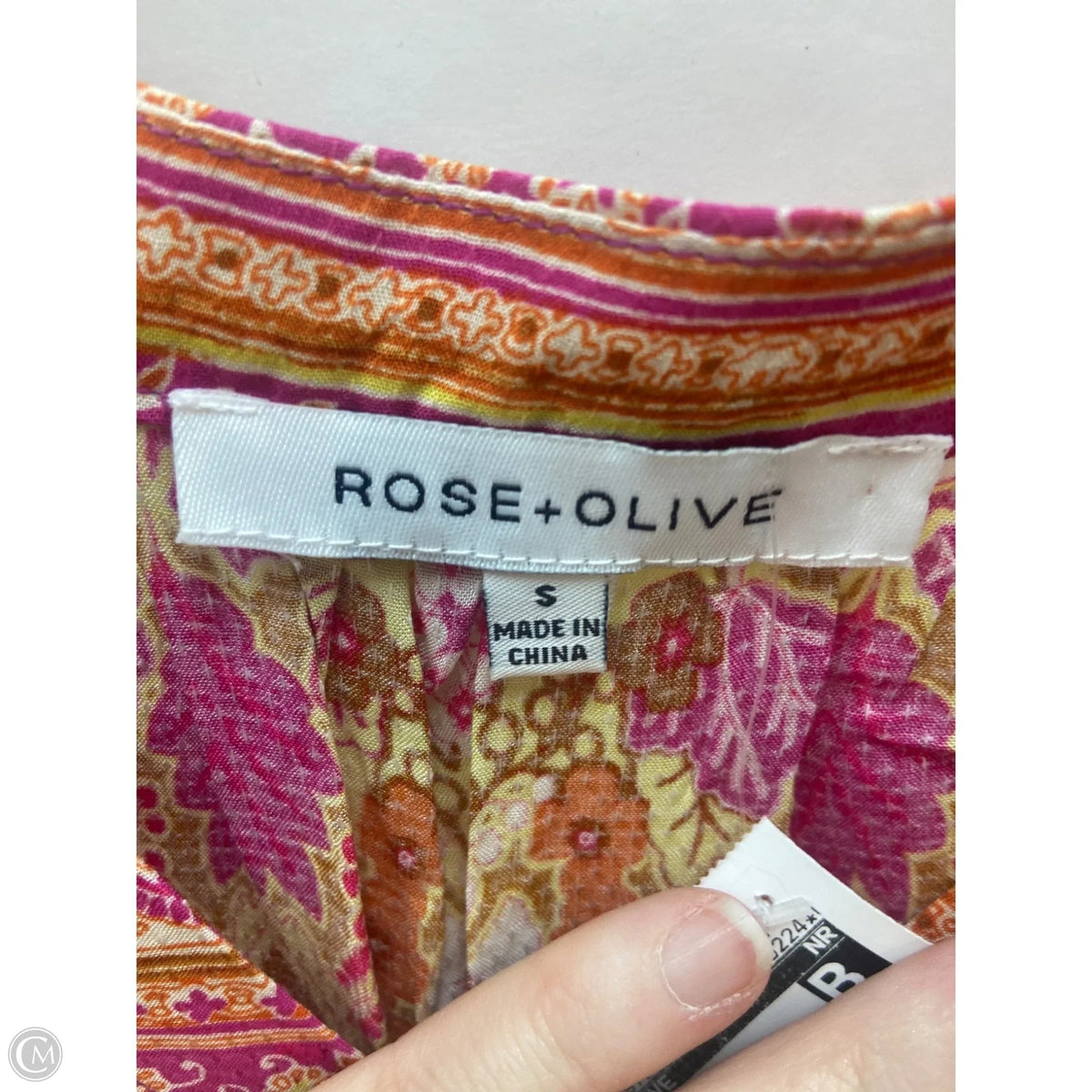 Top Sleeveless By Rose And Olive In Pink & Yellow, Size: S
