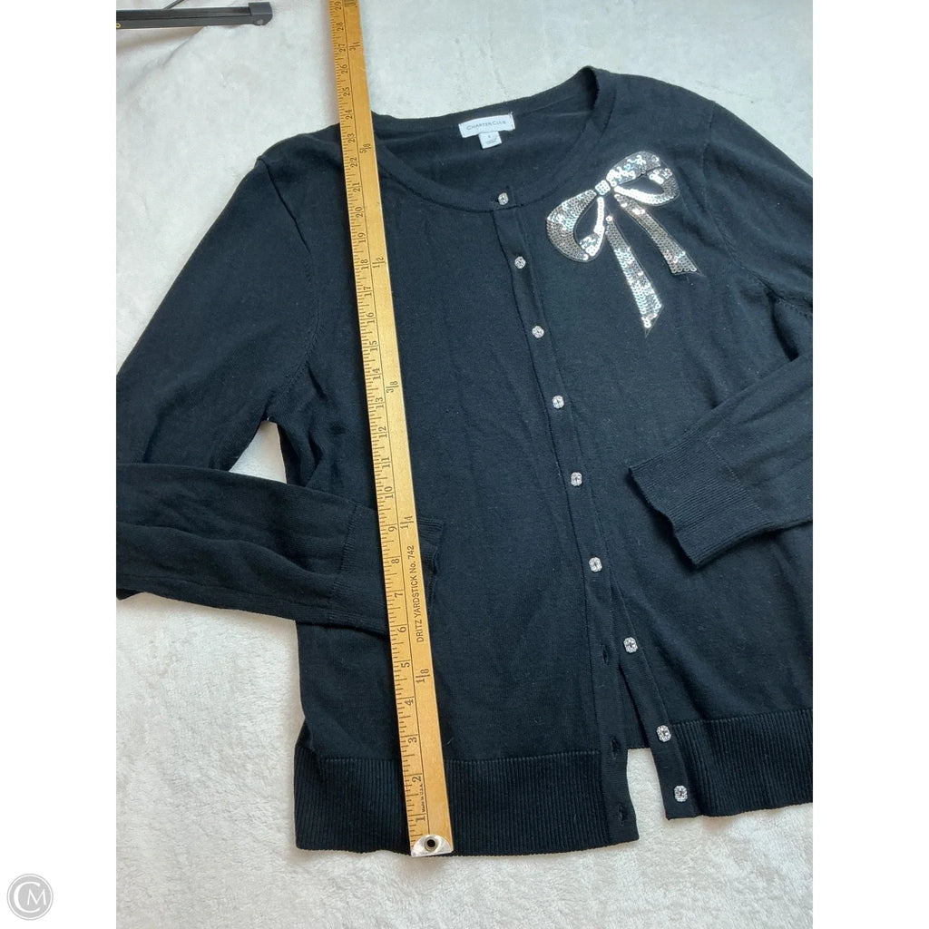 Top Long Sleeve By Charter Club In Black, Size: L
