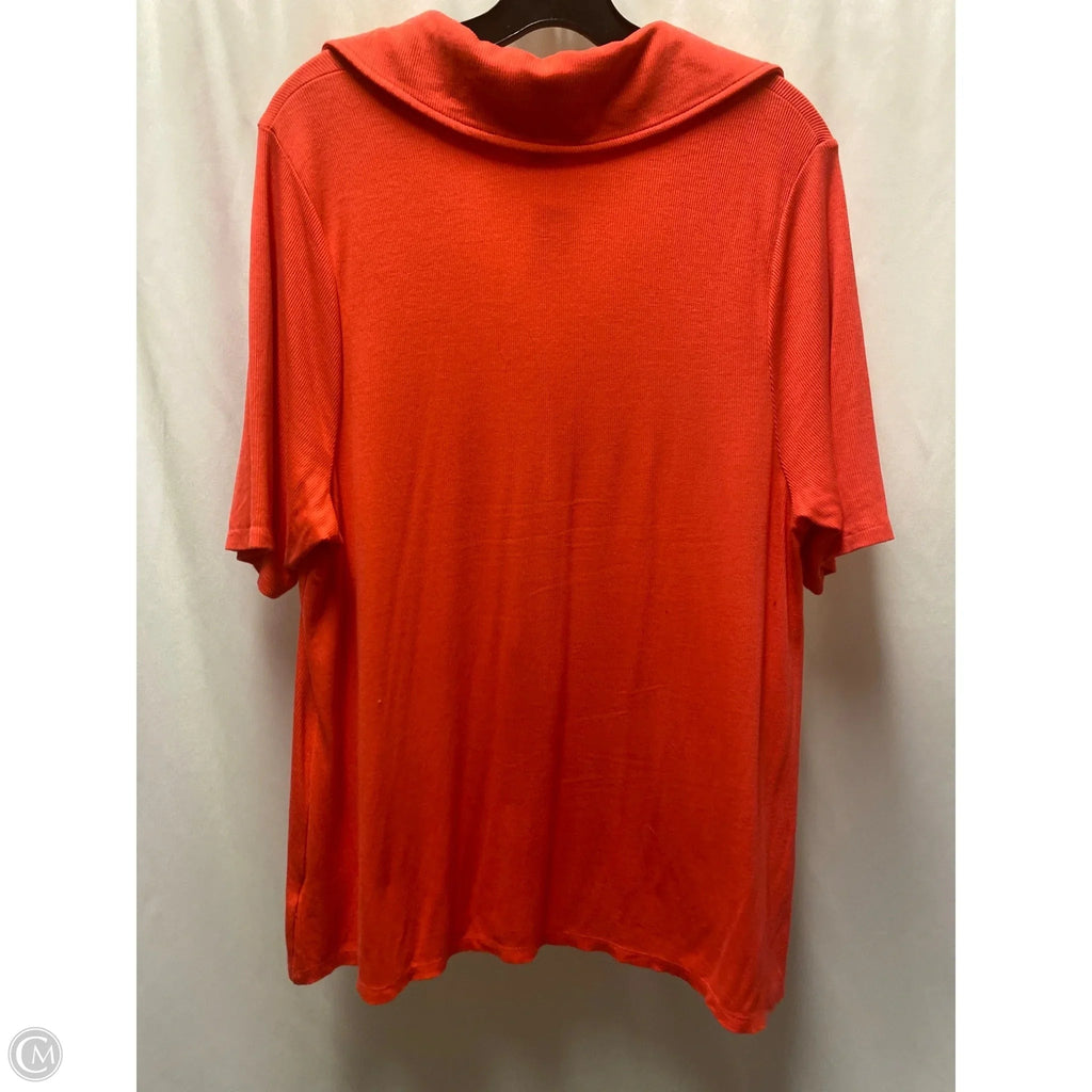 Top Short Sleeve By Ava & Viv In Coral, Size: 1x
