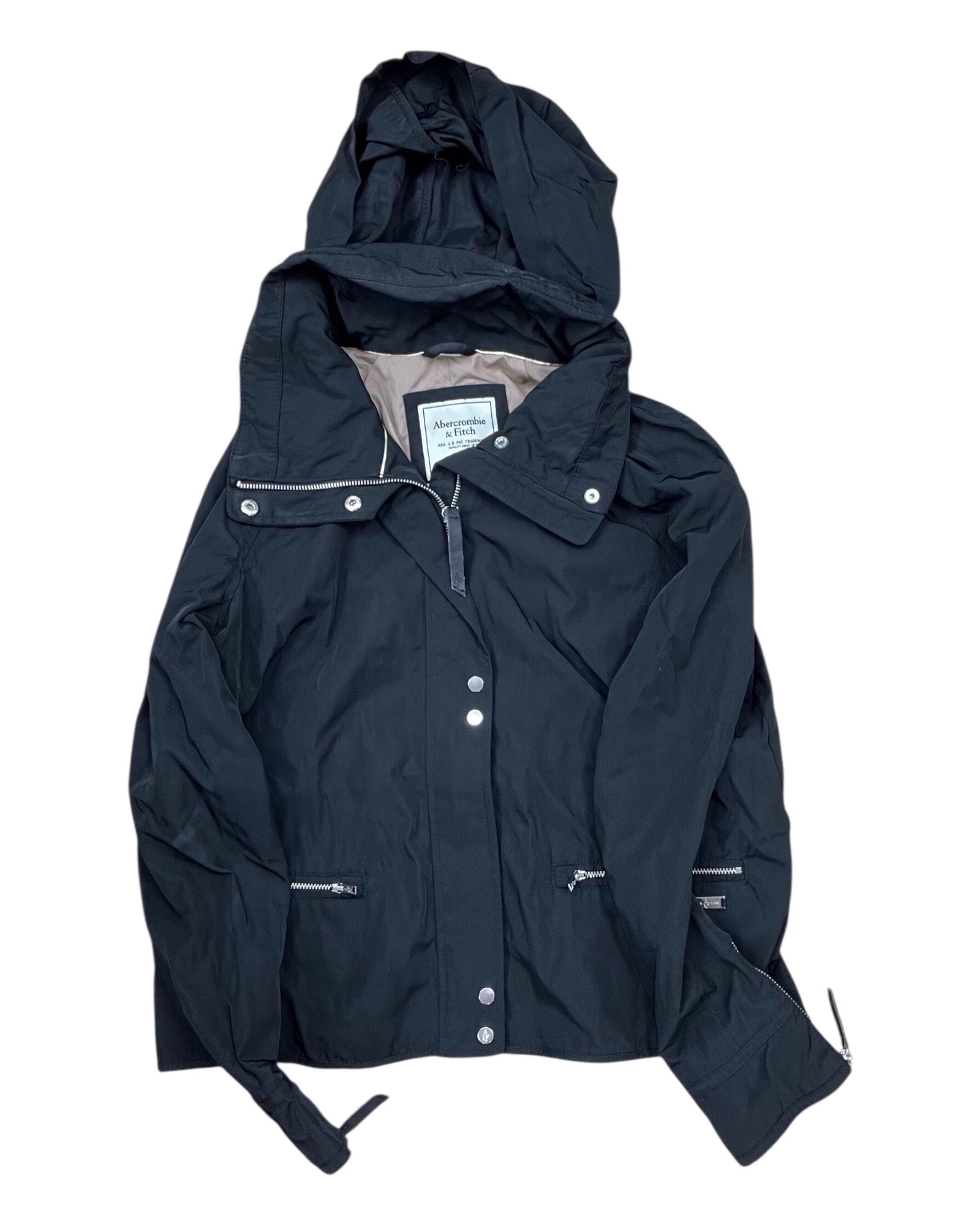 Coat Parka By Abercrombie And Fitch In Black, Size:L
