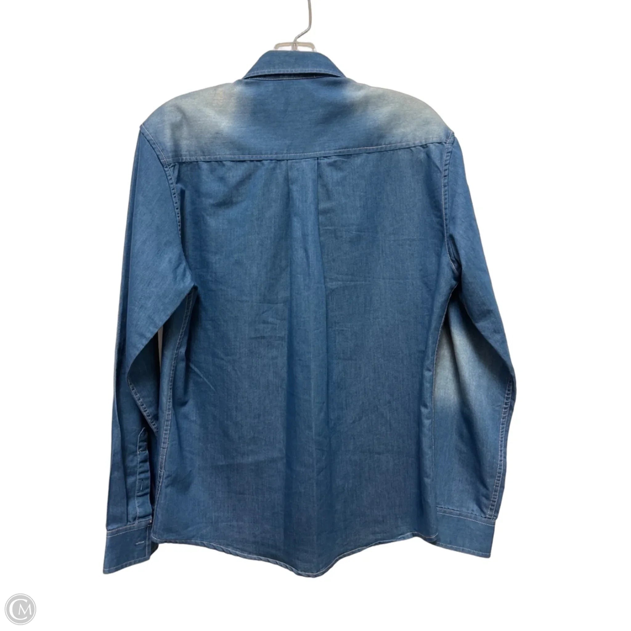 Blouse Long Sleeve By Clothes Mentor In Blue, Size: S