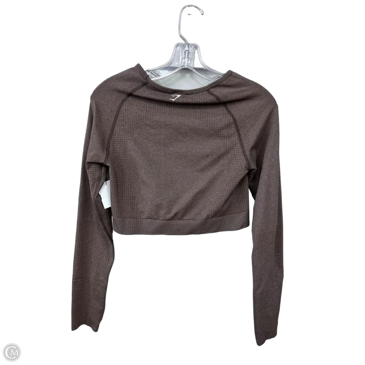 Athletic Top Long Sleeve Crewneck By Gym Shark In Brown, Size: L