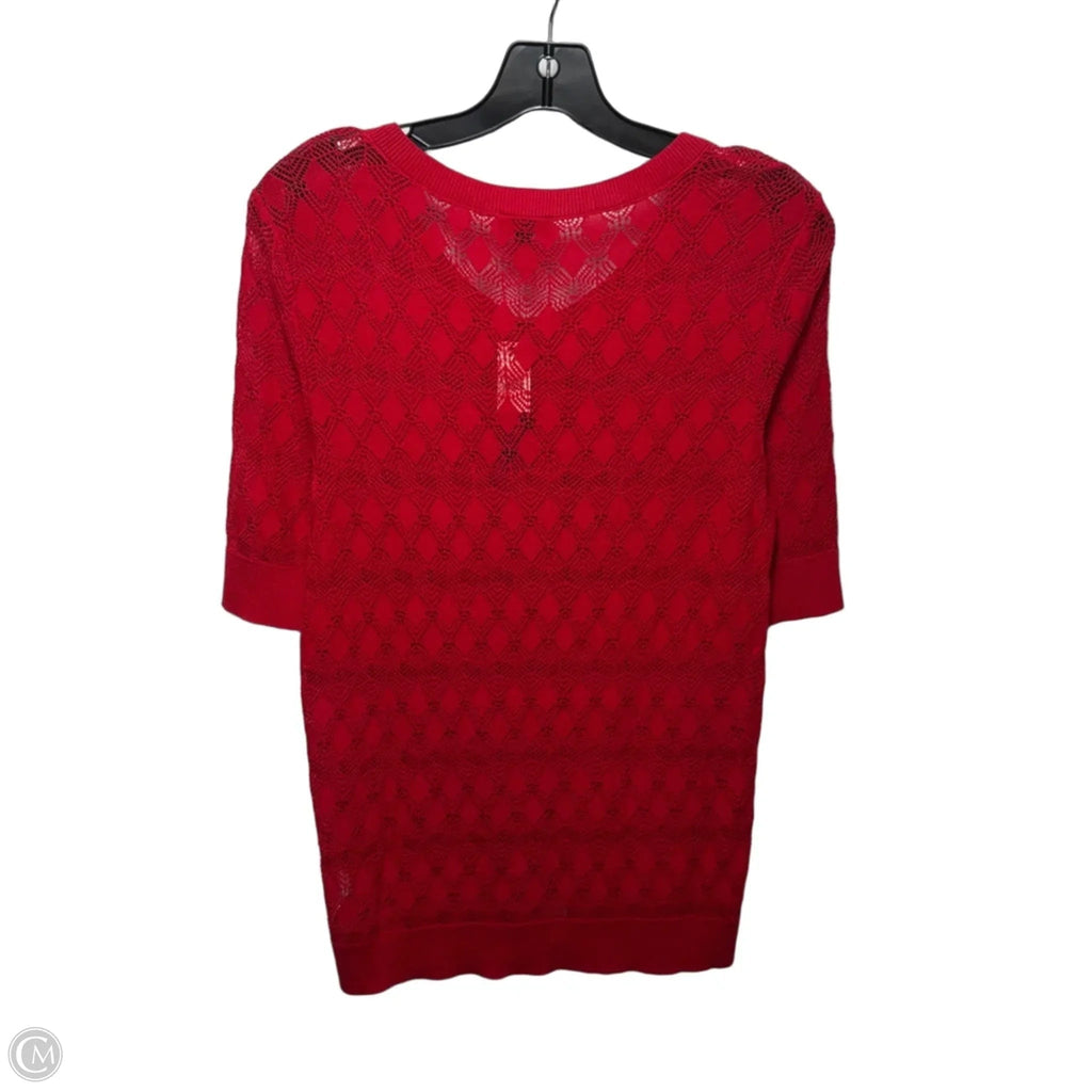 Sweater Short Sleeve By Talbots In Red, Size: L