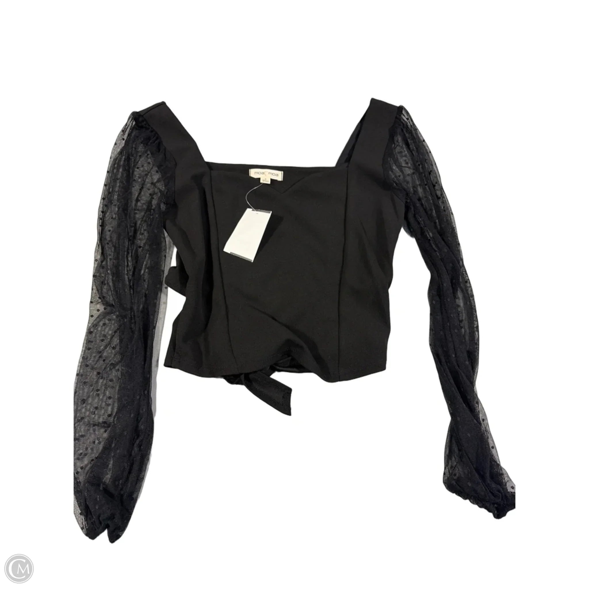 Top Long Sleeve By Moa Moa In Black, Size: S